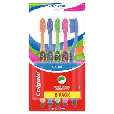 Pack Colgate cepillos dentales "Colors limpieza efectiva" x 5 unids Colgate